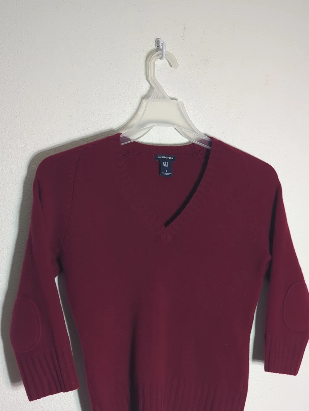 Vintage Gap Womens Sweater y2K Preppy Lambswool Elbow Patches Fall Winter Small